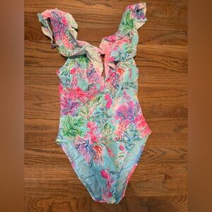 Lilly Pulitzer Aqua Floral Swimsuit